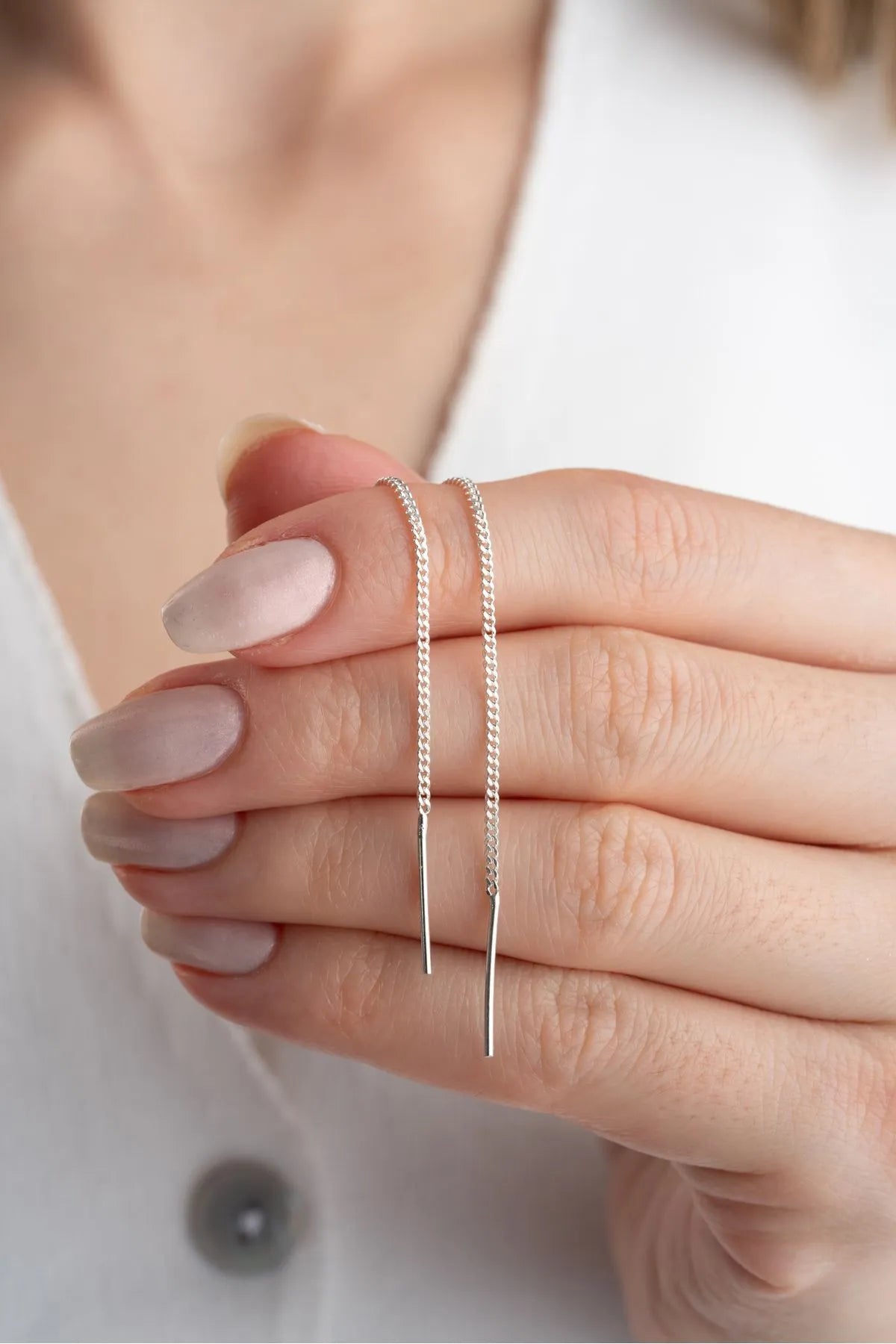 Linea Draadoor Oorbellen – 925 Zilver