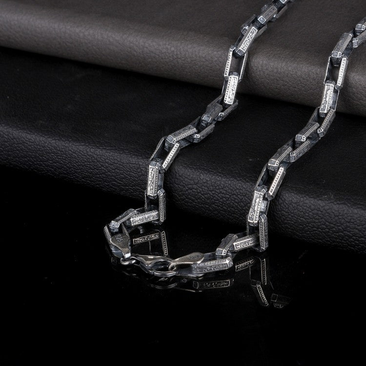 925 Sterling Zilveren Geoxideerde Heren Touwketting