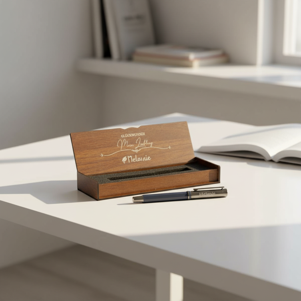 Gepersonaliseerde Luxe Pen Set - Gegraveerd Houten Doosje - Geslaagd Cadeau