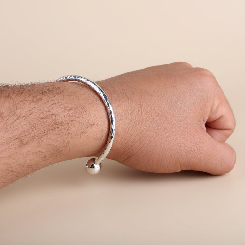 Argon 925 Zilveren Heren Cuff Armband met Motief
