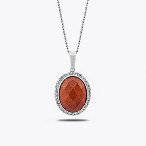 Collier en pierre naturelle Jasper rouge