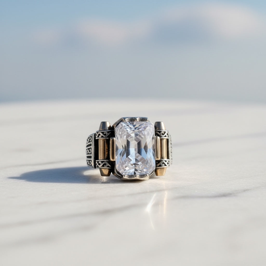 Herenring met Witte Zirkonia – 925 Sterling Zilver
