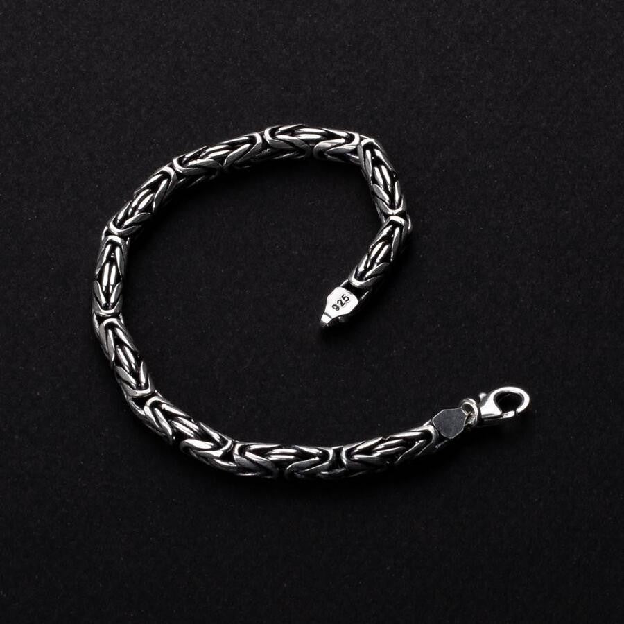 925 Sterling Zilveren Koningsschakel Armband (5mm-21cm)