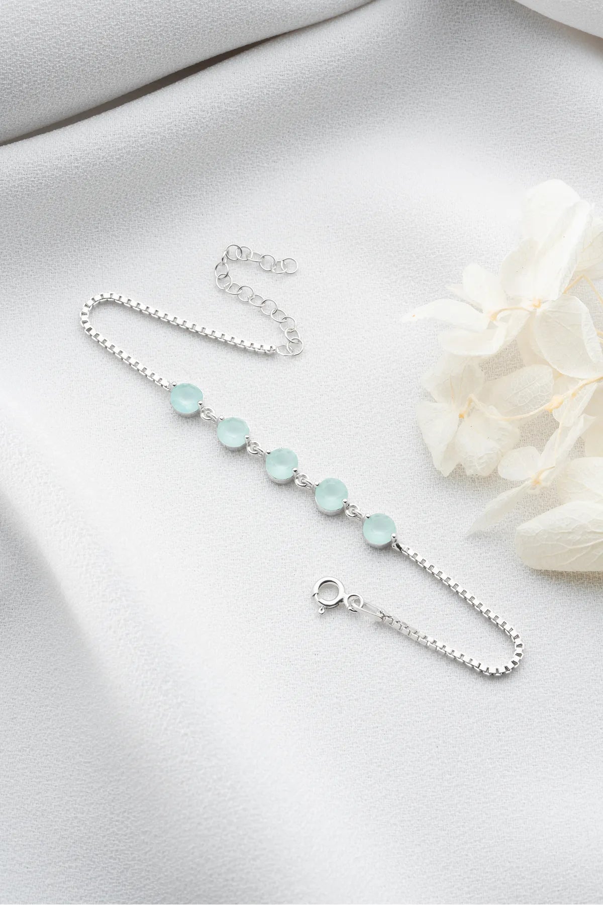Aqua Glow Armband – 925 Zilver