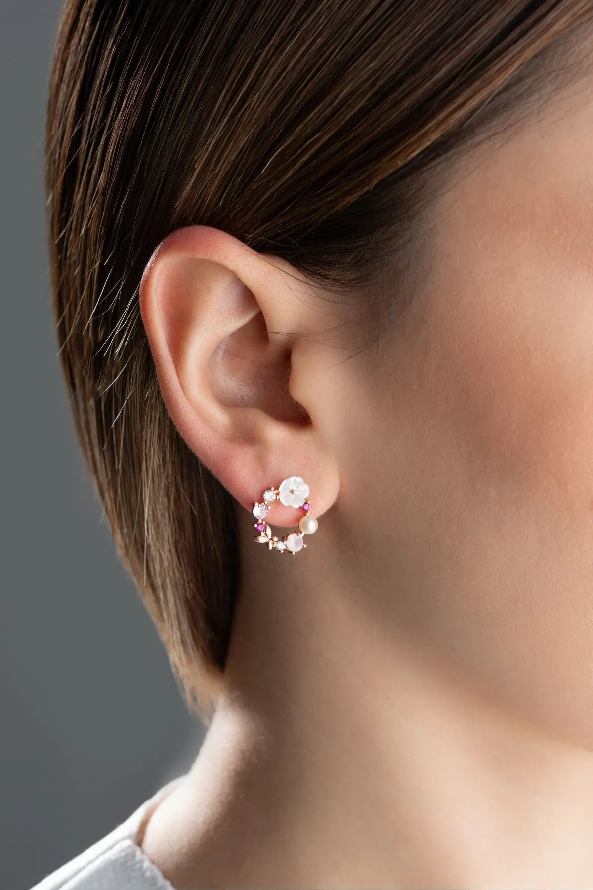 Blush Bloom – 925 Sterling Zilver Oorbellen
