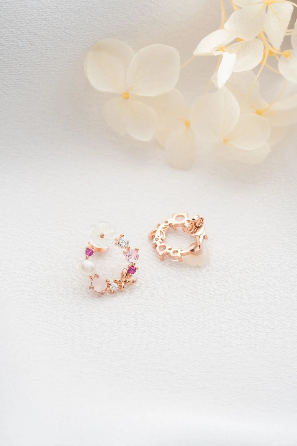 Blush Bloom – 925 Sterling Zilver Oorbellen
