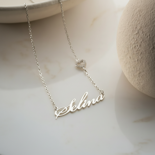 Naamketting met Hart – 925 Sterling Zilver