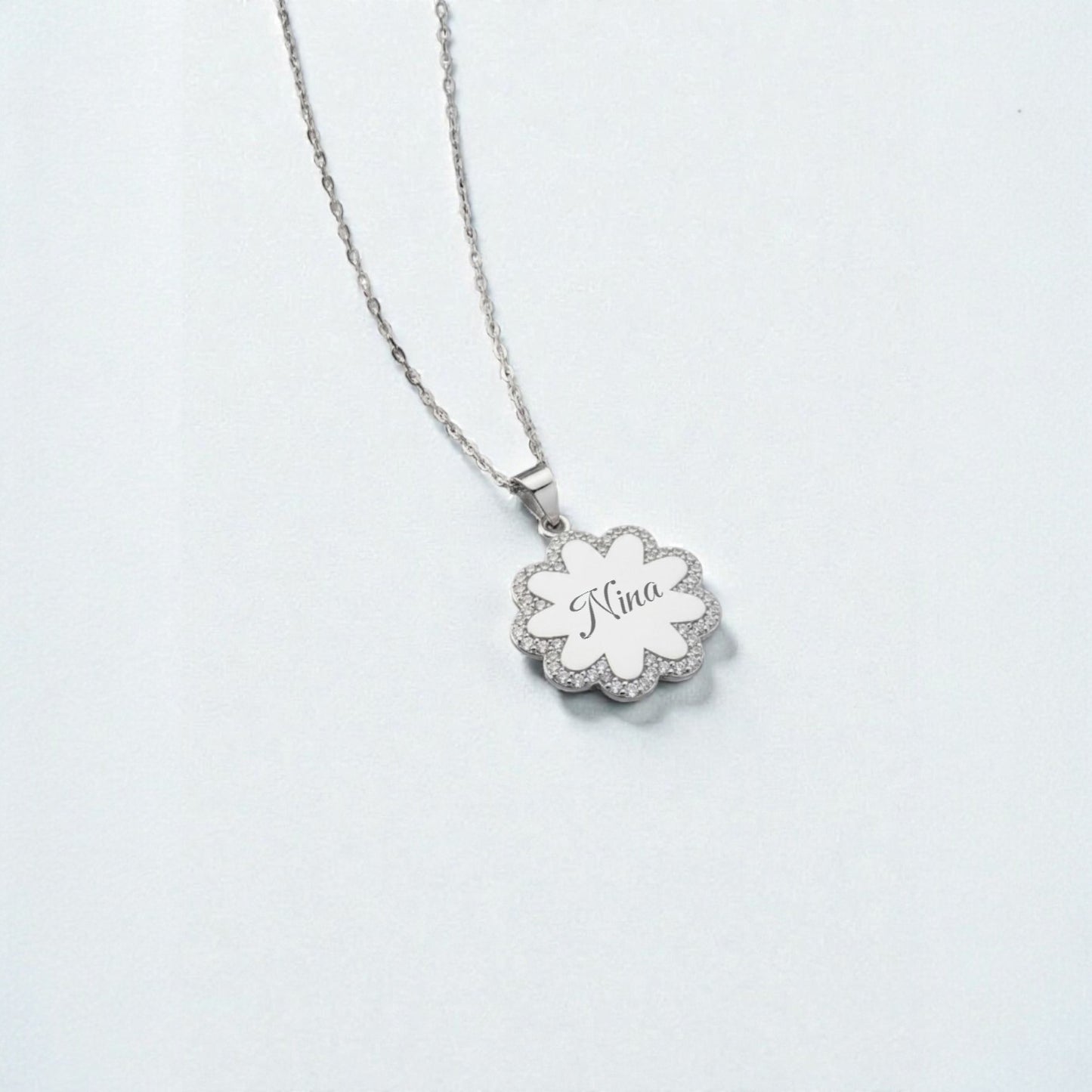 Persoonlijke Naam Ketting met Bloemdesign