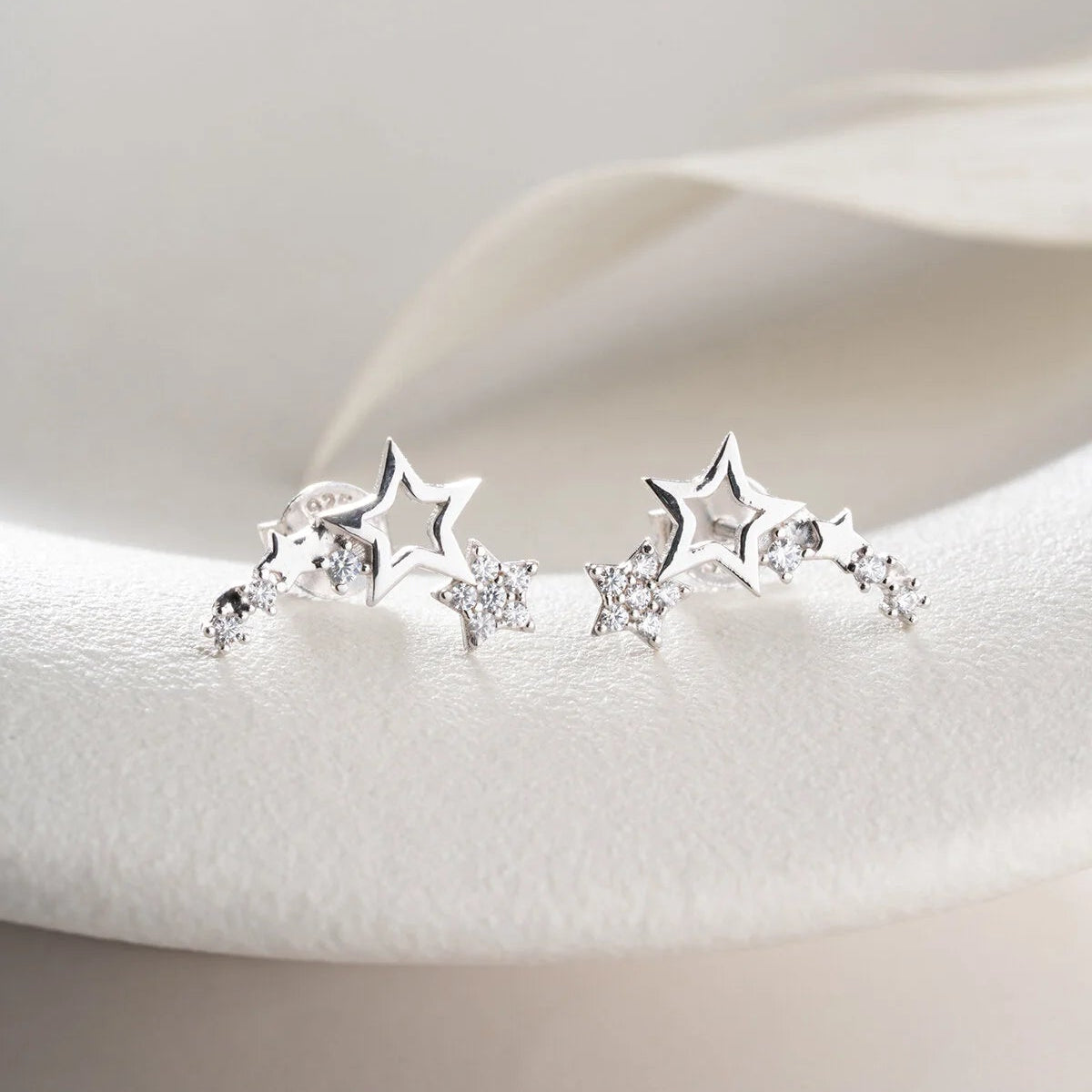 Oorbellen met Sterren – 925 Zilver