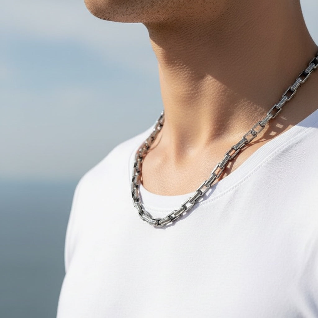 925 Sterling Zilveren Geoxideerde Heren Touwketting