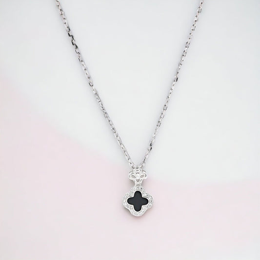 925 sterling zilveren ketting met klavertje