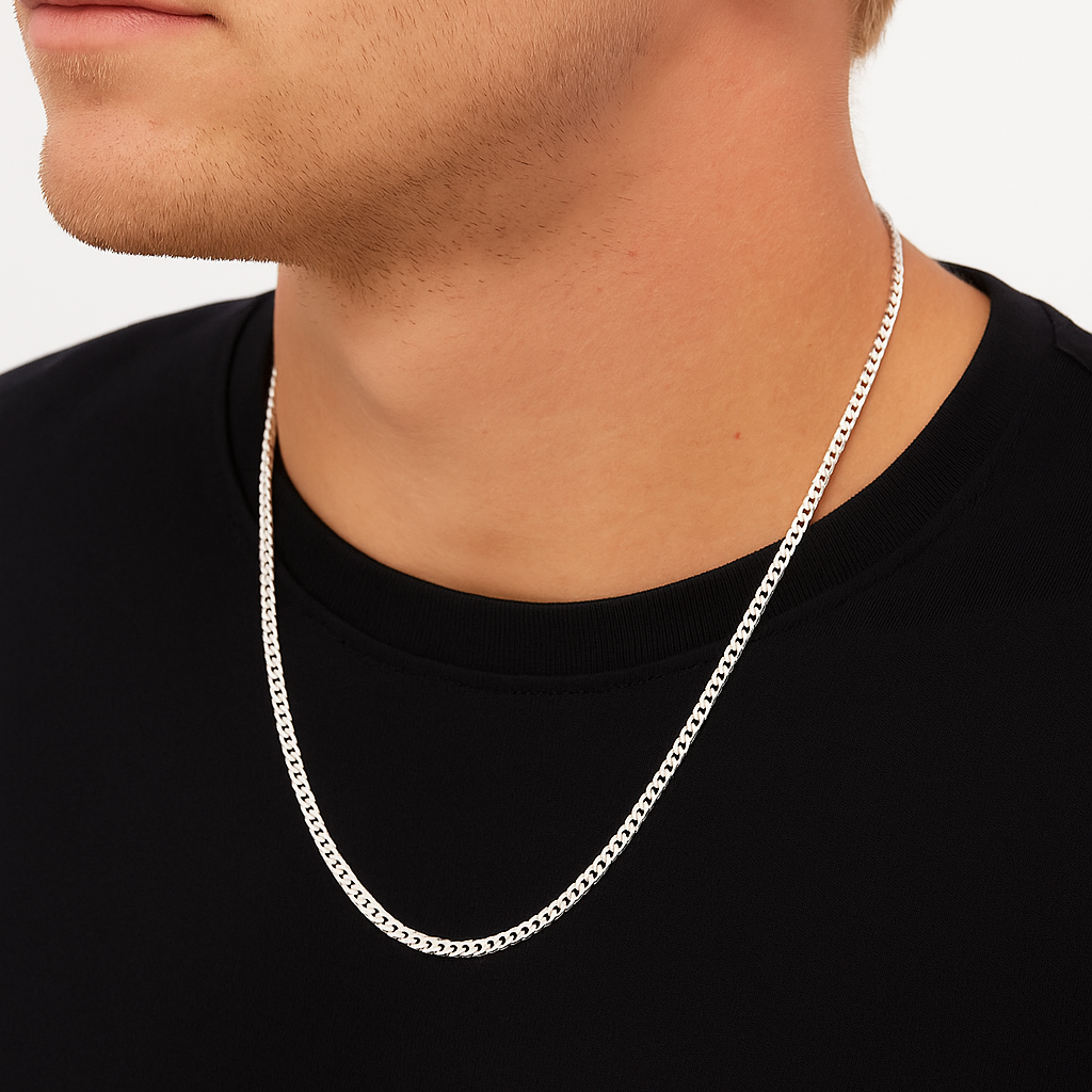 Zilveren gourmet heren ketting 4 mm BLMN027