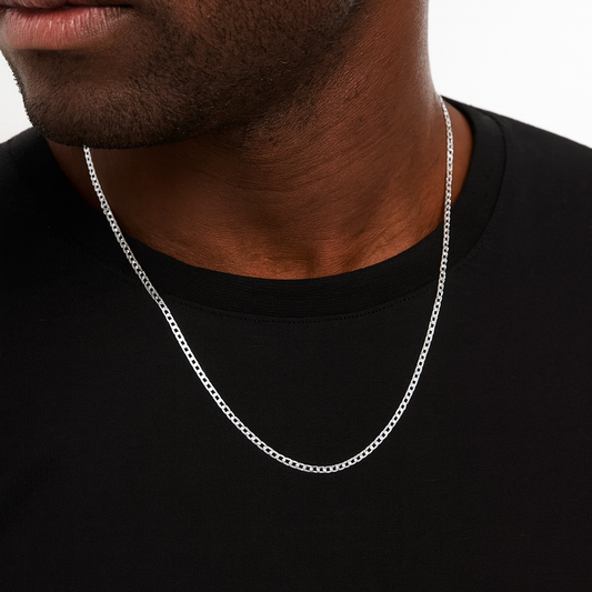 Zilveren gourmet heren ketting 3 mm BLMN028