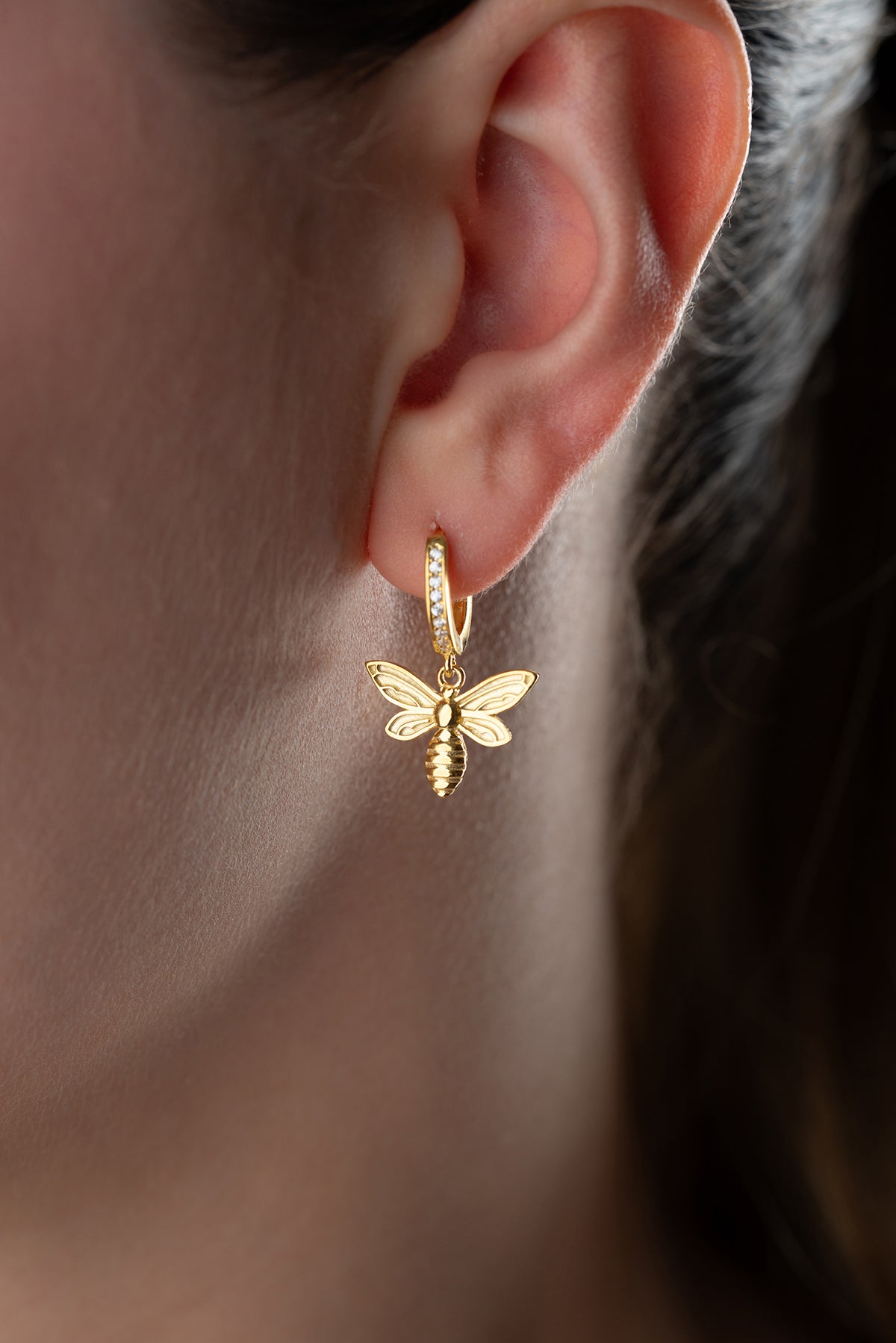QueenBee Bijen Oorbellen – 925 Sterling Zilver, Verguld