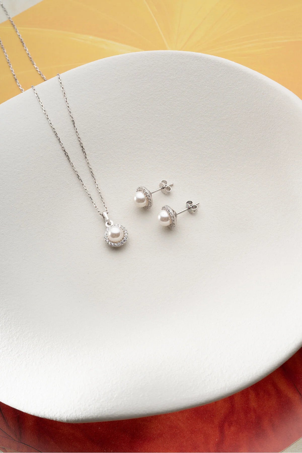 LunaPearl 925 – Parel Ketting & Oorbellen Set 1