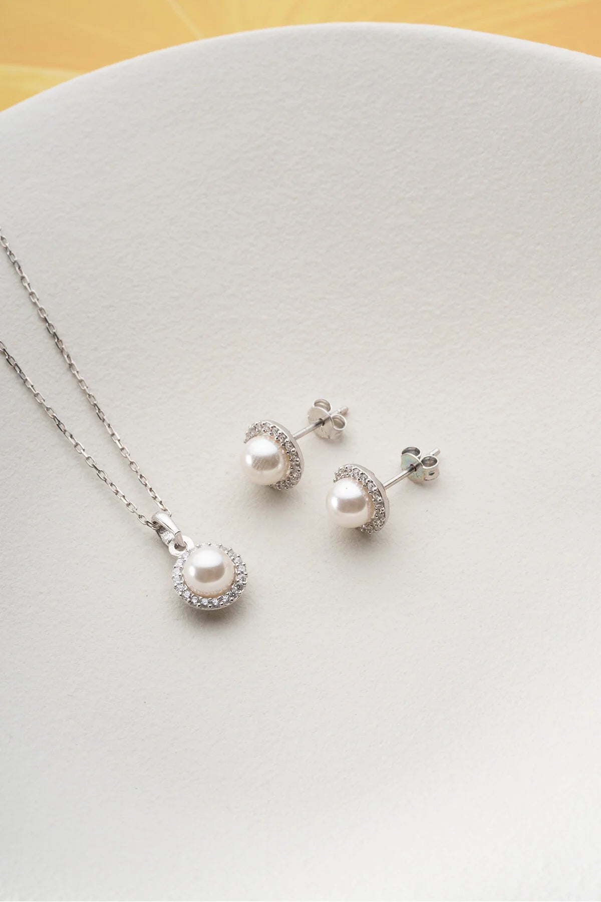 LunaPearl 925 – Parel Ketting & Oorbellen Set 1