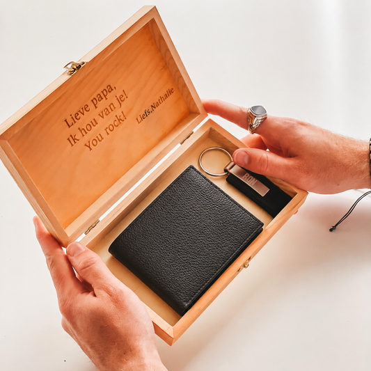 Gepersonaliseerde Geschenkset - Portemonnee - Sleutelhanger - Gift Set