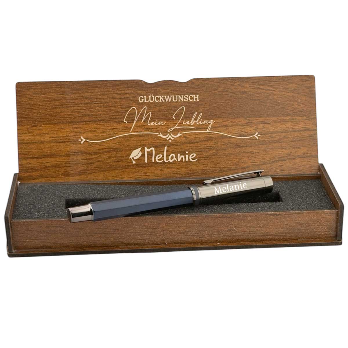Gepersonaliseerde Luxe Pen Set - Gegraveerd Houten Doosje - Geslaagd Cadeau