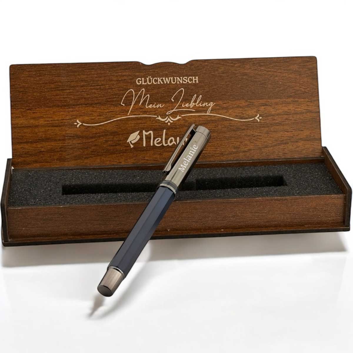 Gepersonaliseerde Luxe Pen Set - Gegraveerd Houten Doosje - Geslaagd Cadeau