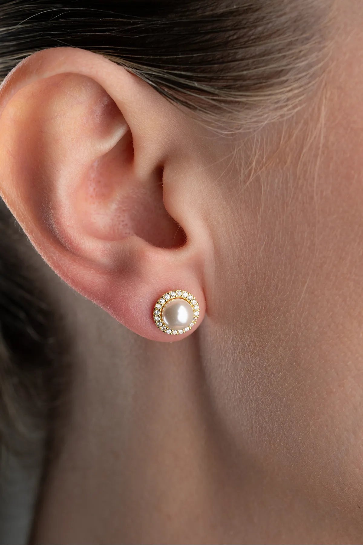 925 Sterling Zilveren Oorbellen met Parel en Zirkonia