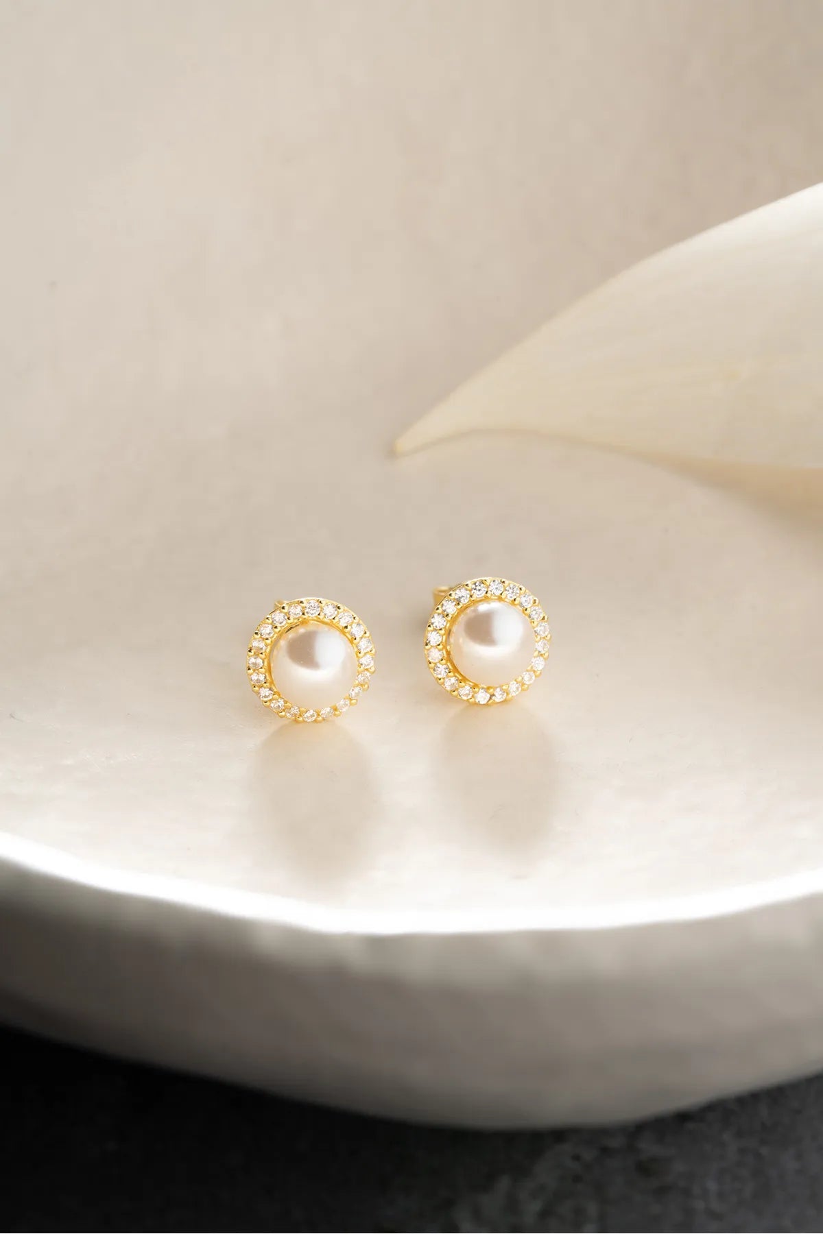 925 Sterling Zilveren Oorbellen met Parel en Zirkonia
