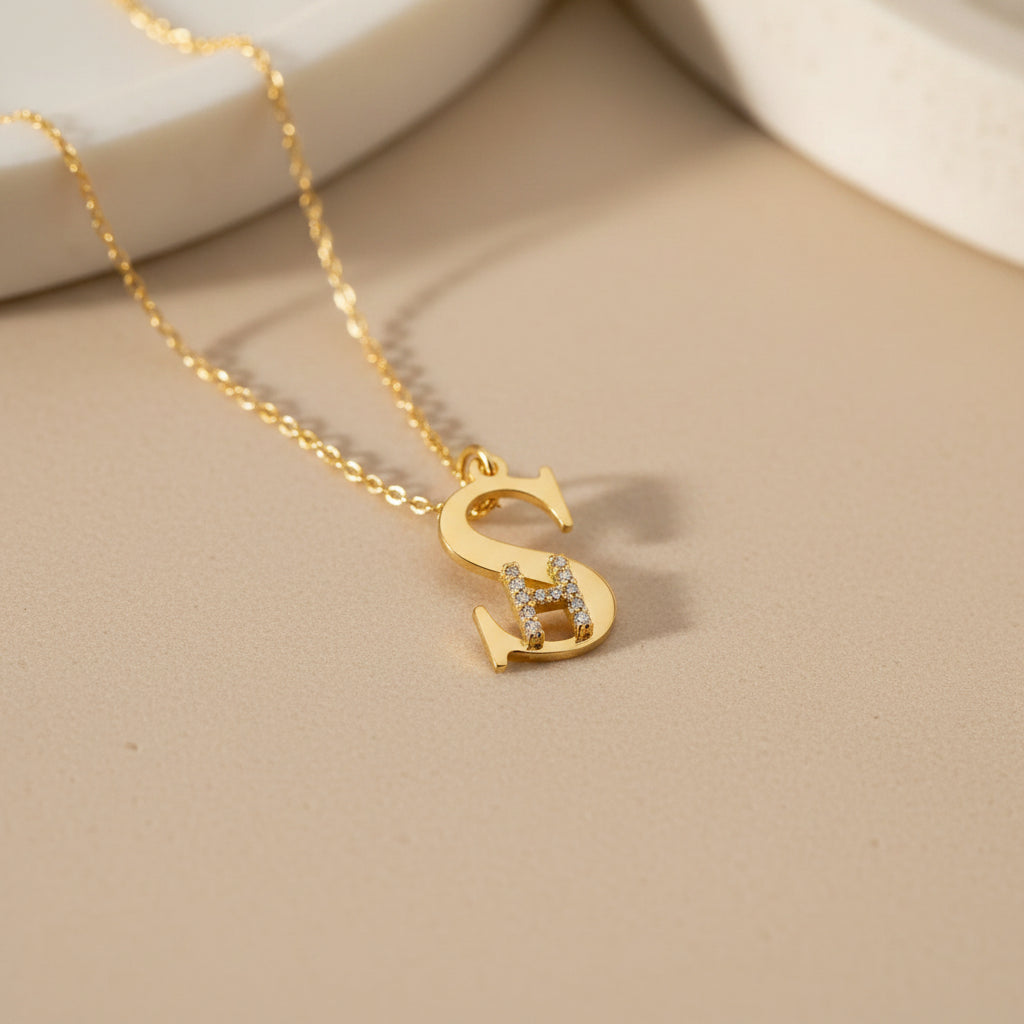 Gepersonaliseerde Initiaal Ketting van 925 Zilver