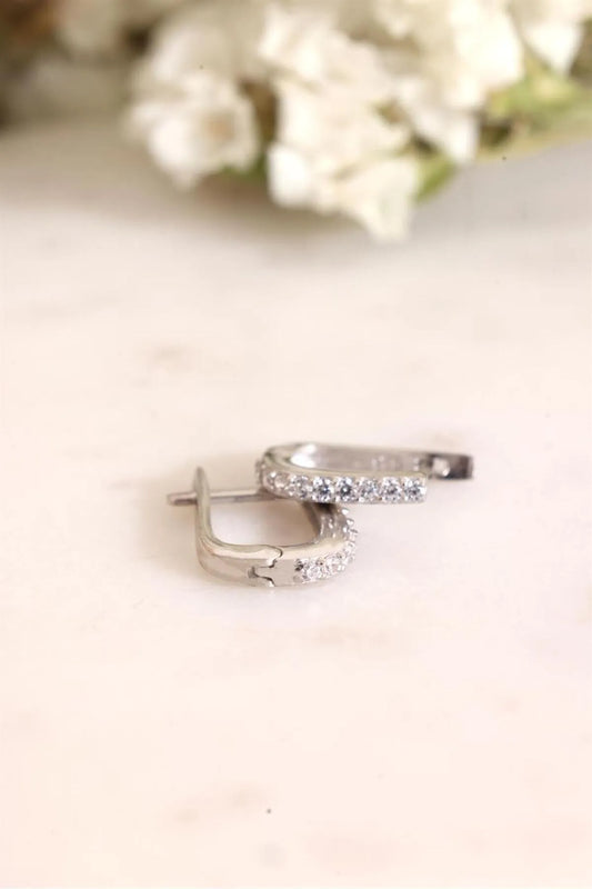925 Sterling Zilveren Oorbellen met Zirkonia Steentjes