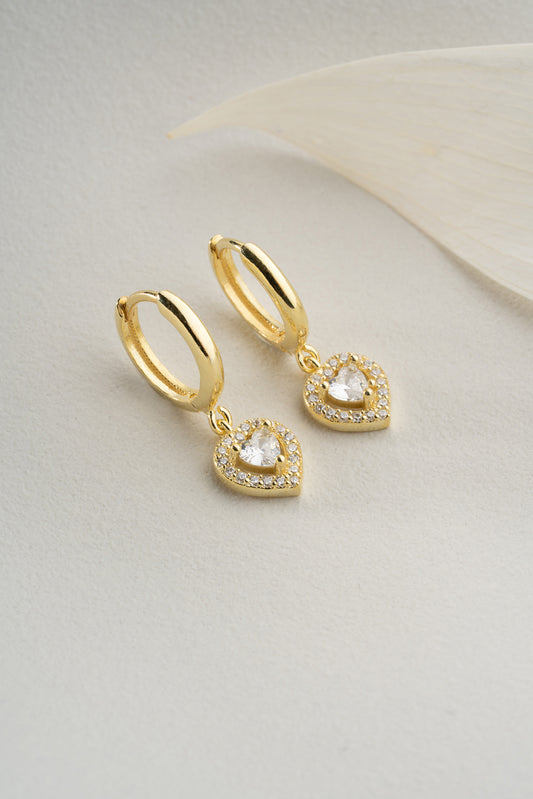 Heart Oorbellen – Hartvormige Hanger in Goud of Zilver