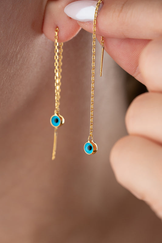 Blue Aura Oorbellen – 925 Sterling Zilver
