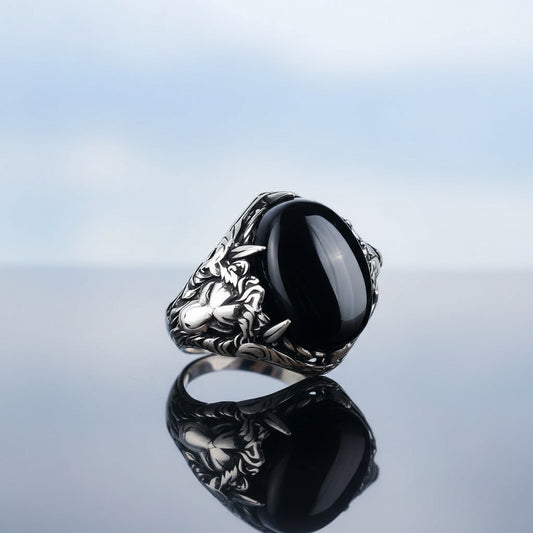 Zilveren Heren Ring Met Onyx