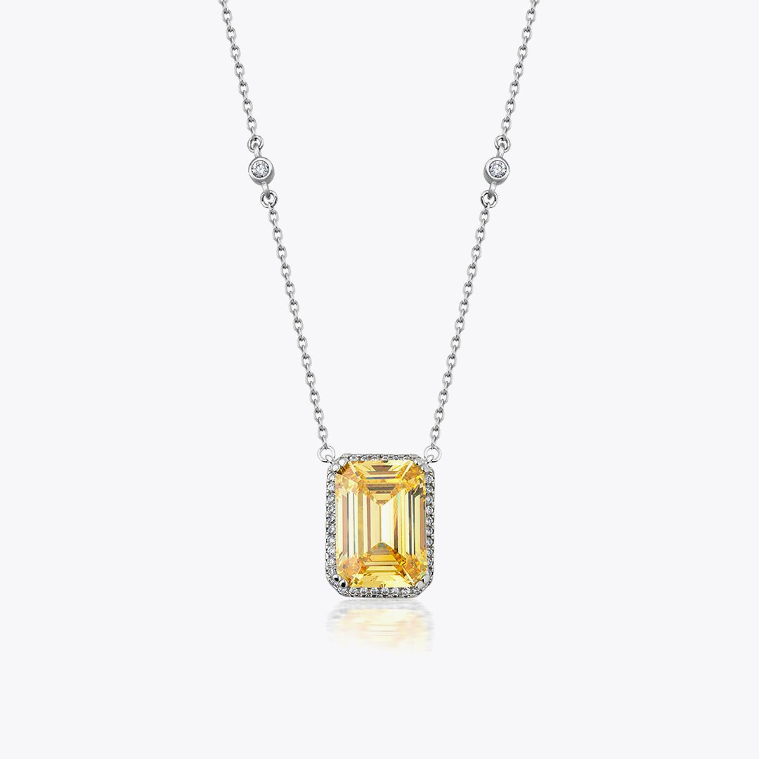 925 Collier en argent sterling avec baguette et zirconstones