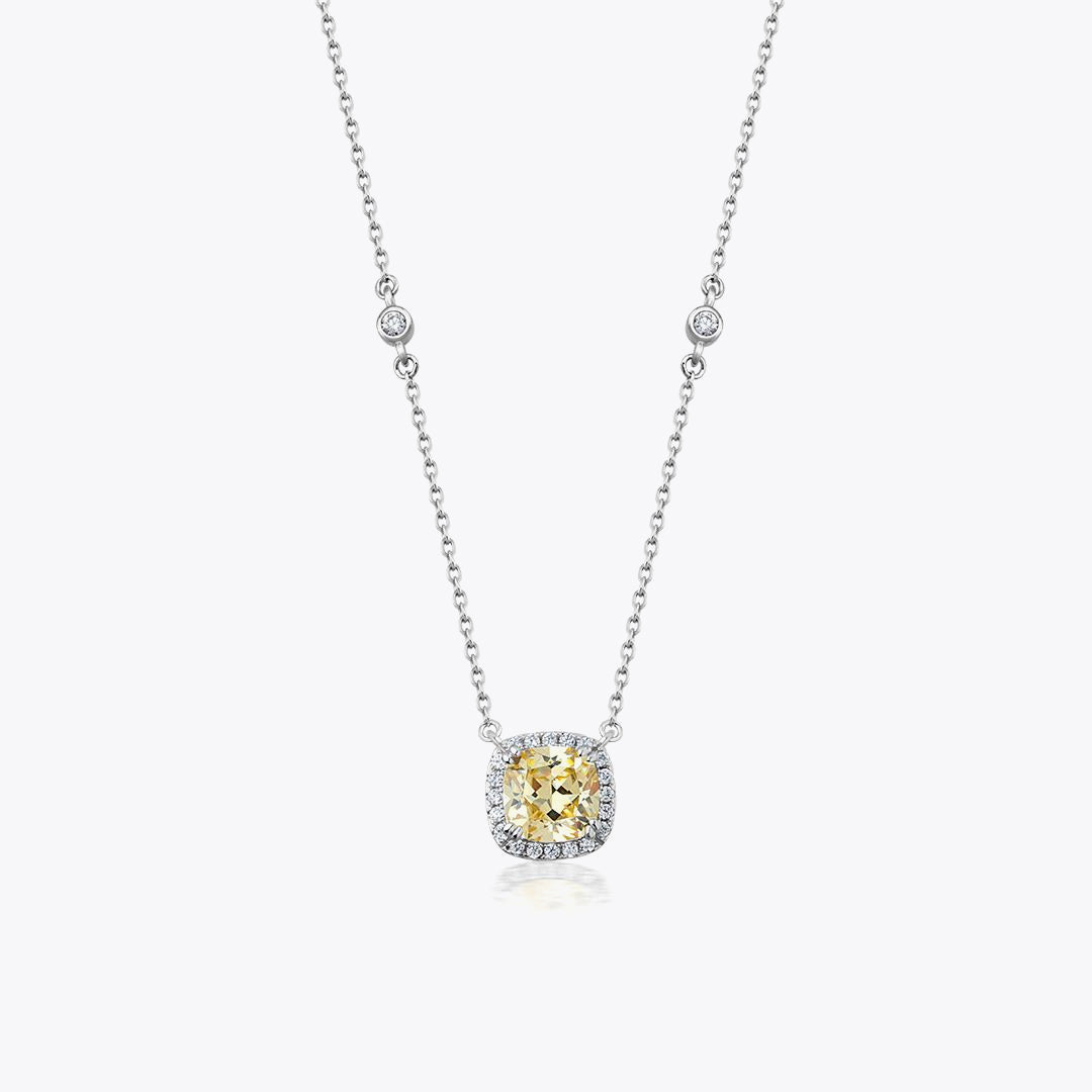 Elegante 925 Sterling -Silber -Halskette mit Zirkonstenen
