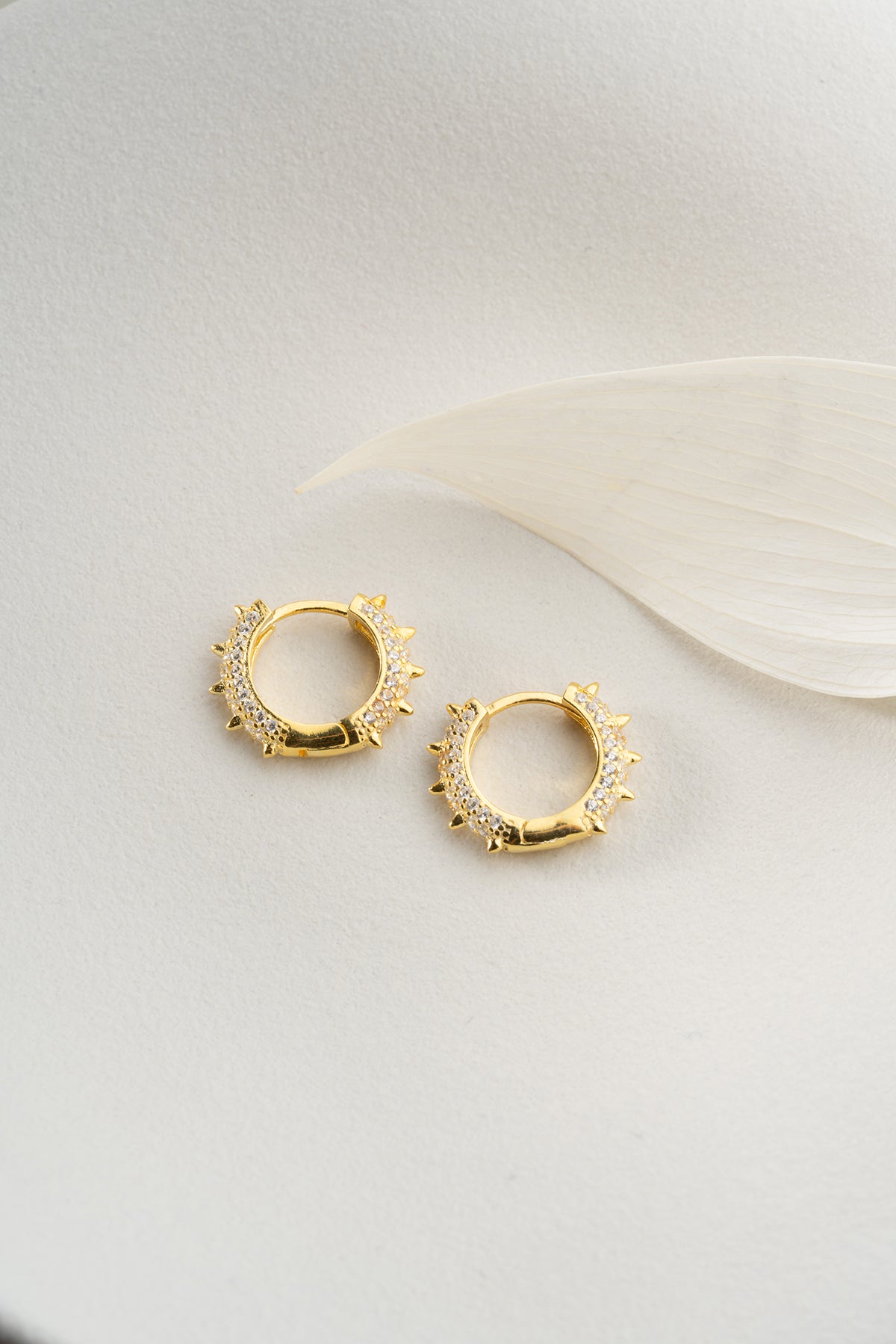 Stellar Spike Oorringen – Zirkonia Spikes op Hoops