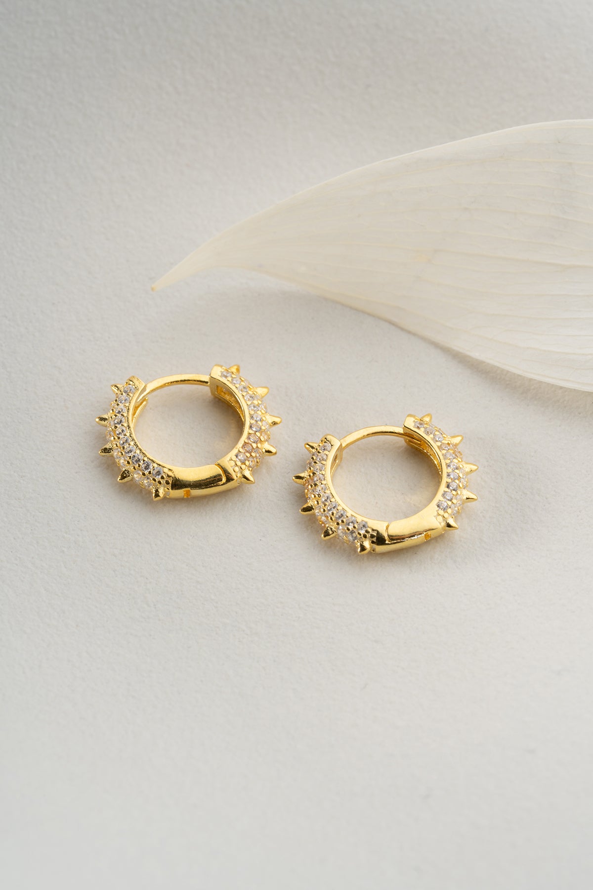 Stellar Spike Oorringen – Zirkonia Spikes op Hoops