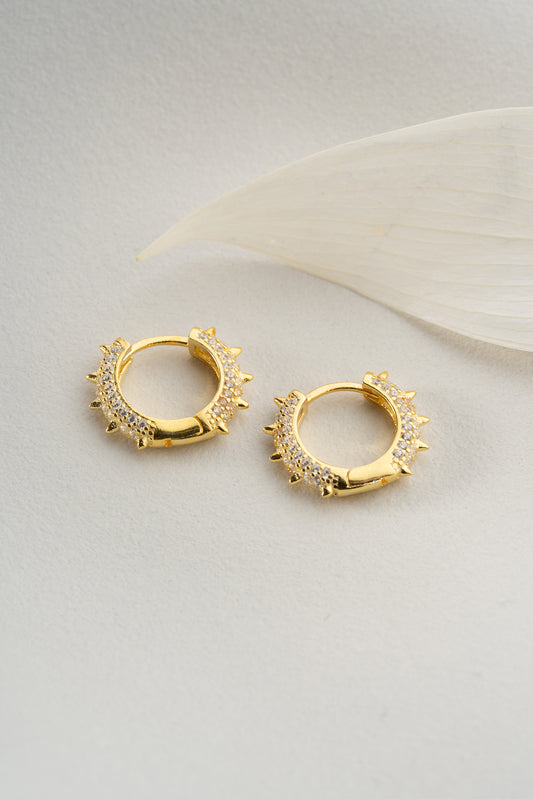 Stellar Spike Oorringen – Zirkonia Spikes op Hoops