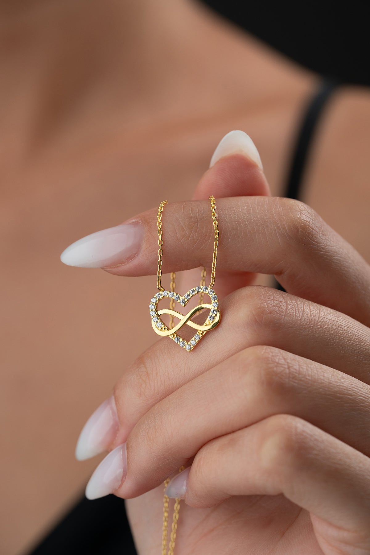 Hart & Oneindigheid Ketting - 925 Zilver Verguld