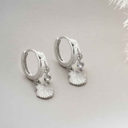 Oorringen met Schelp Hanger en Zirkonia