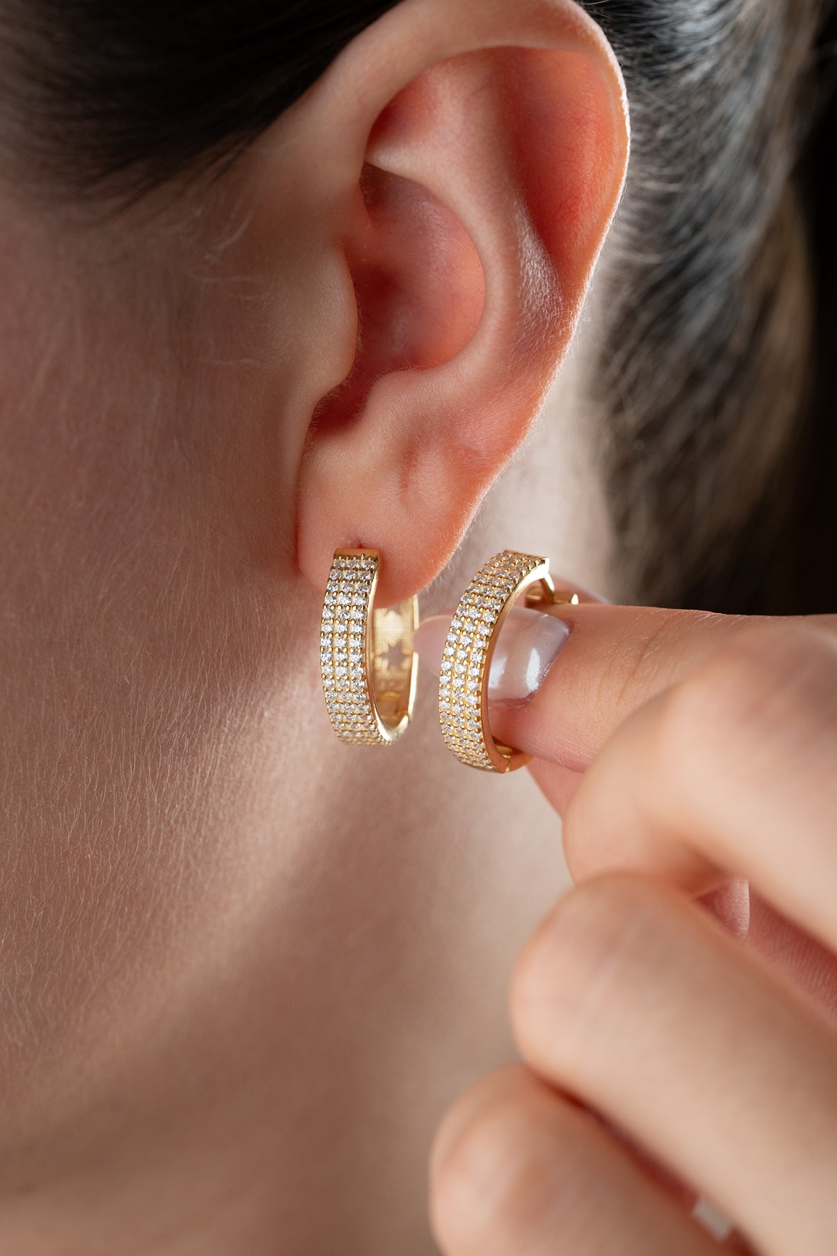 SparkleHoop 925 – Vergulde Zirkonia Oorringen