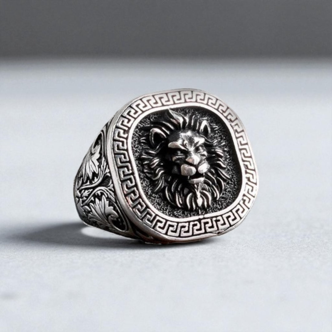 925 Sterling Zilveren Ring met Leeuwenkop Design