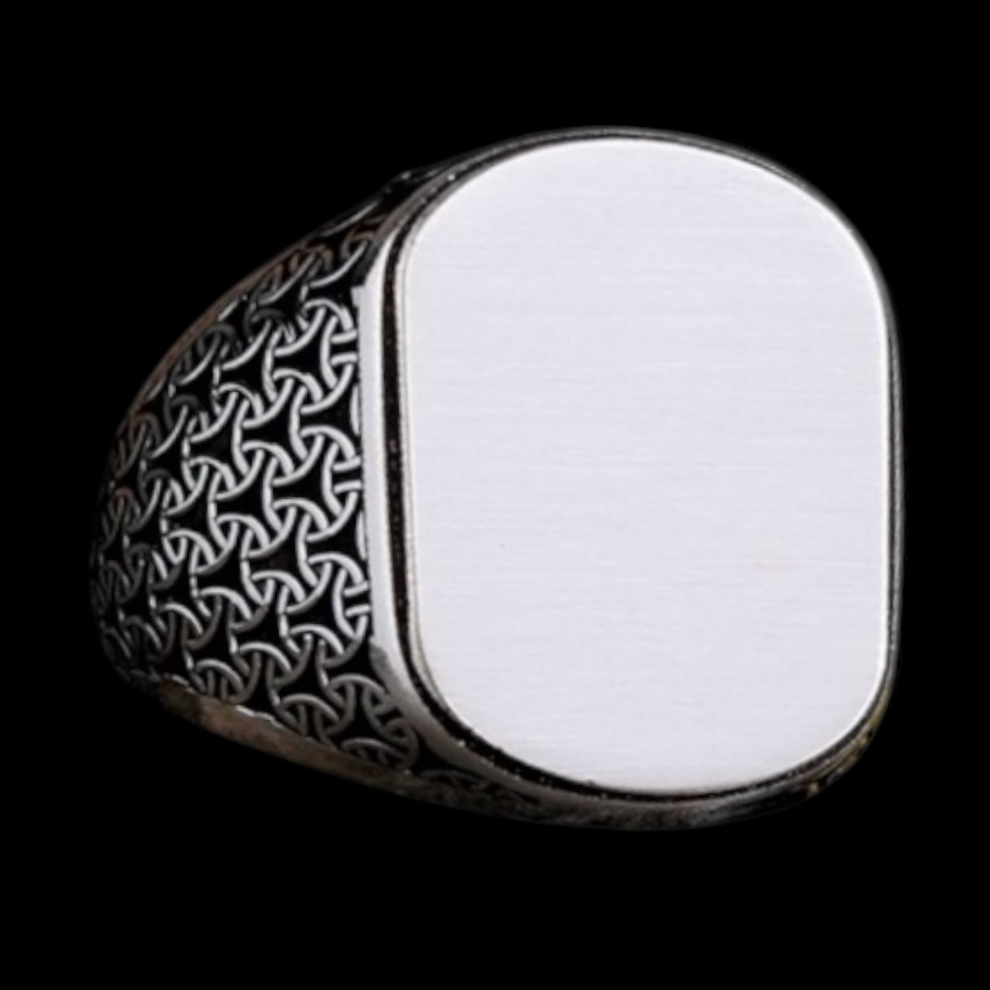 925 Sterling Zilveren Herenring met Eigen Naam Gravure -2