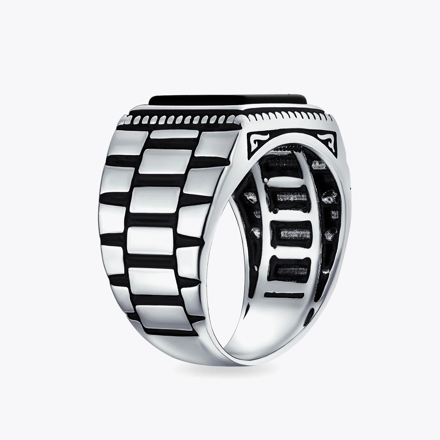 Zilveren zegelring onyx heren LMR501