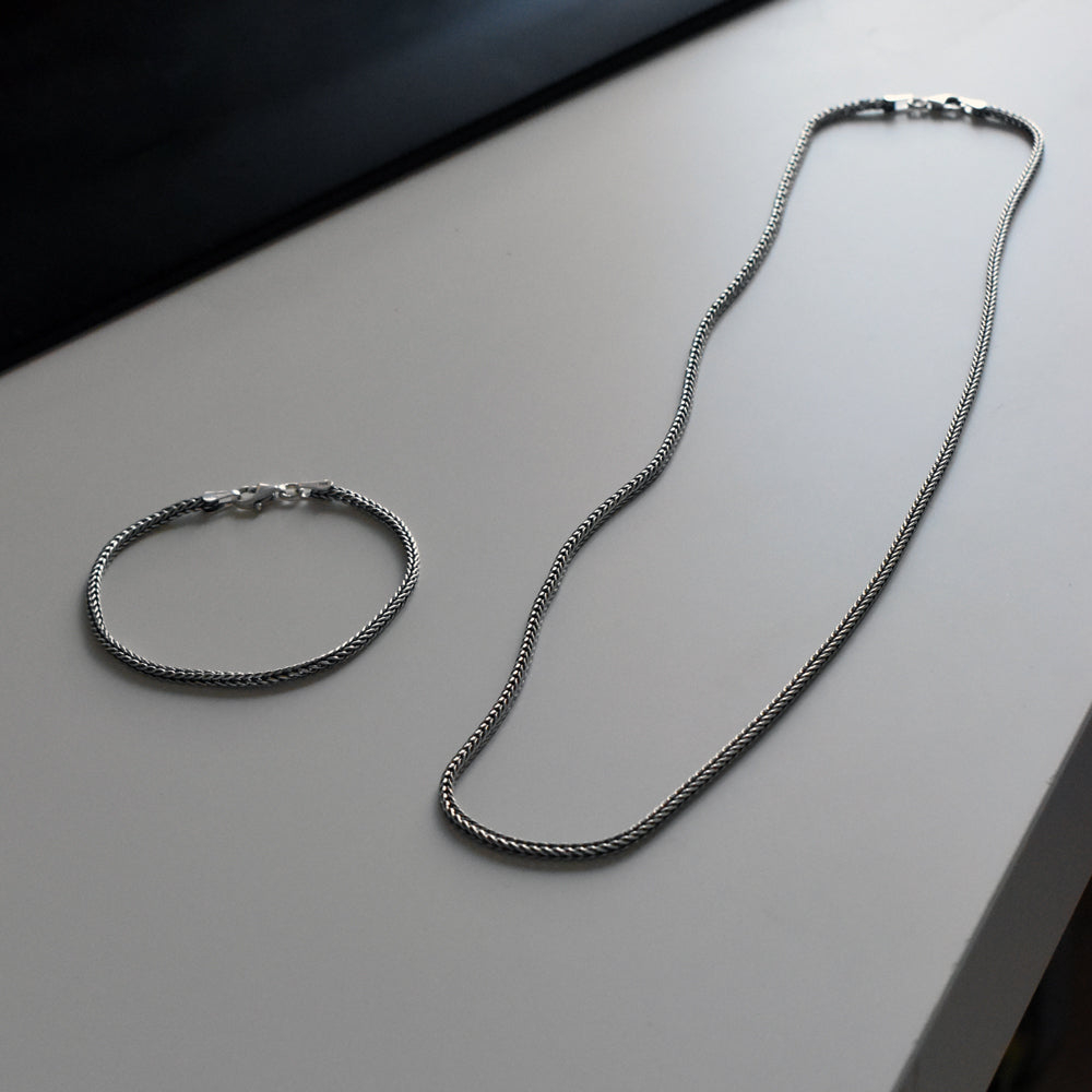 925 sterling zilver ketting & armband set 2,5 mm