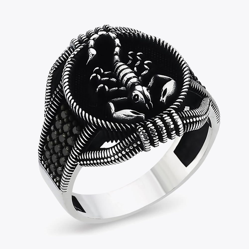 Schorpioen Heren Zilveren Ring