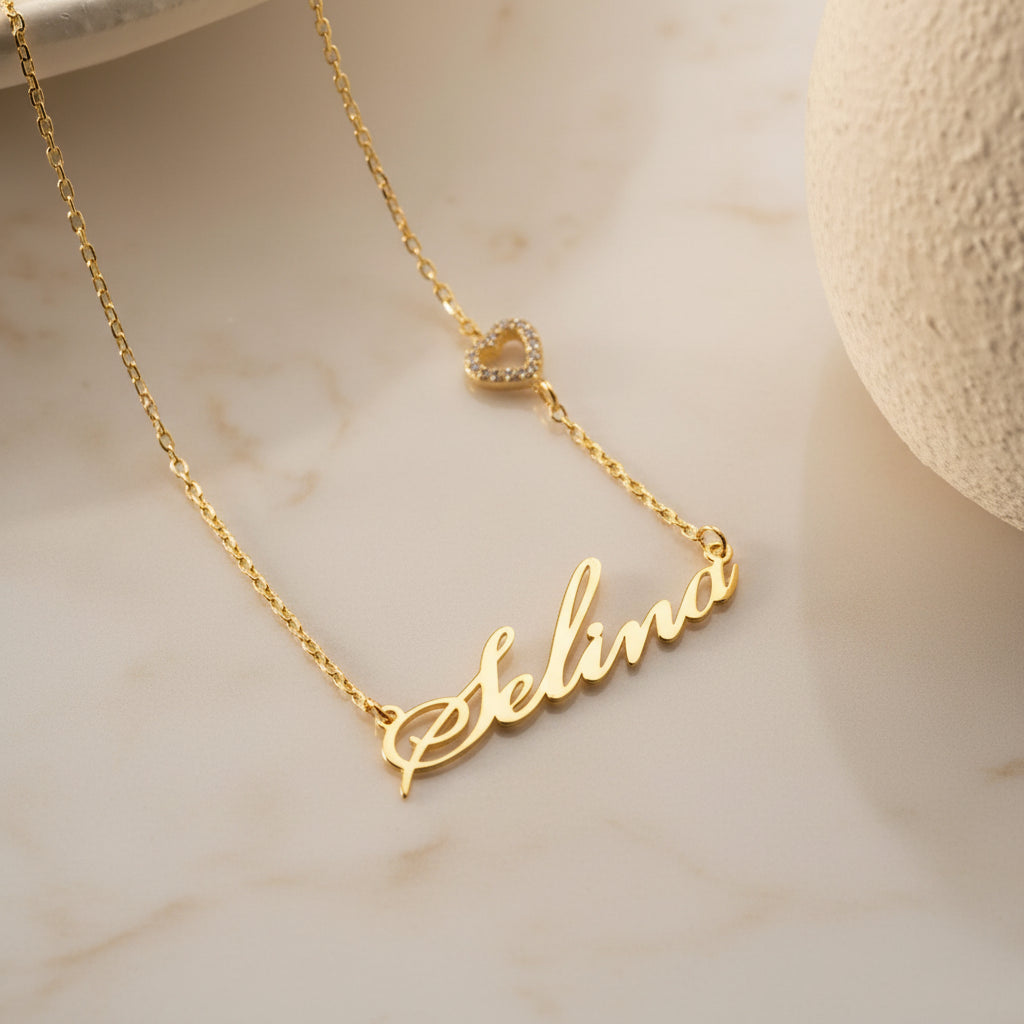 Naamketting met Hart – 925 Sterling Zilver