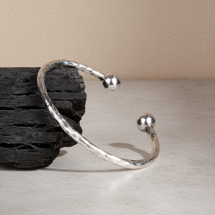Argon 925 Zilveren Heren Cuff Armband met Motief