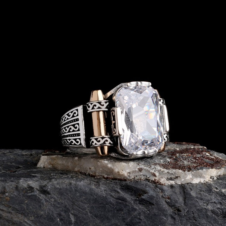 Herenring met Witte Zirkonia – 925 Sterling Zilver