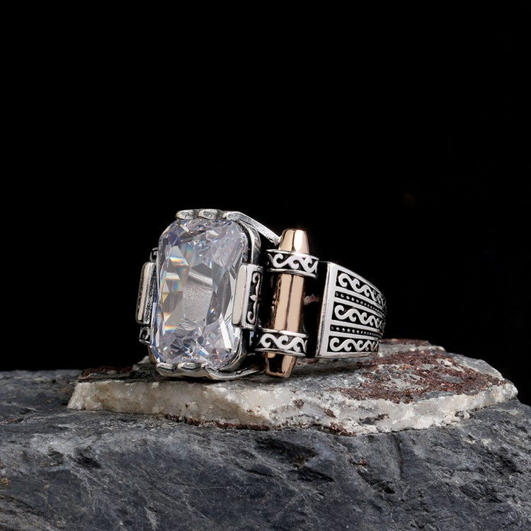 Herenring met Witte Zirkonia – 925 Sterling Zilver
