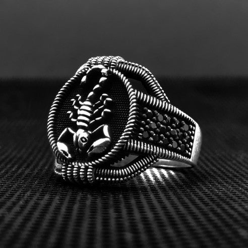 Schorpioen Heren Zilveren Ring