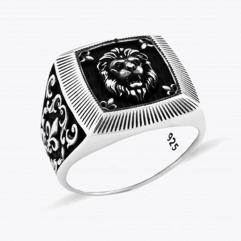 Leeuw Figuur Heren Zilveren Ring