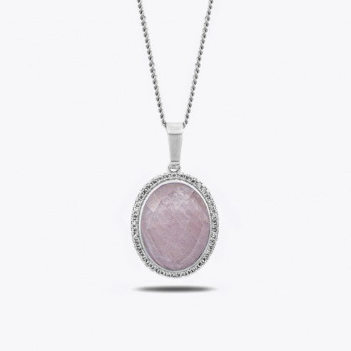 Pendentif en pierre naturelle en quartz rose